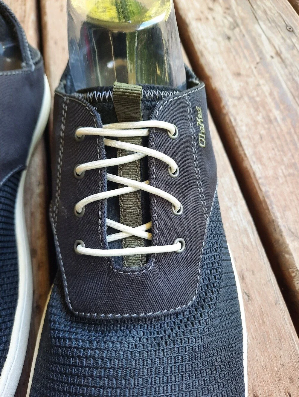 OluKai Nohea Moku Mood Indigo Blue Casual Drop-In-Heel Mesh Boat Shoes Size 9.5